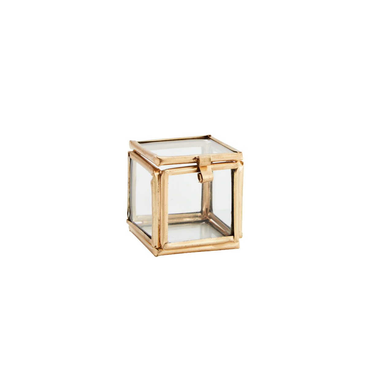 Quadratic glass box brass - mini