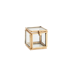 Quadratic glass box brass - mini