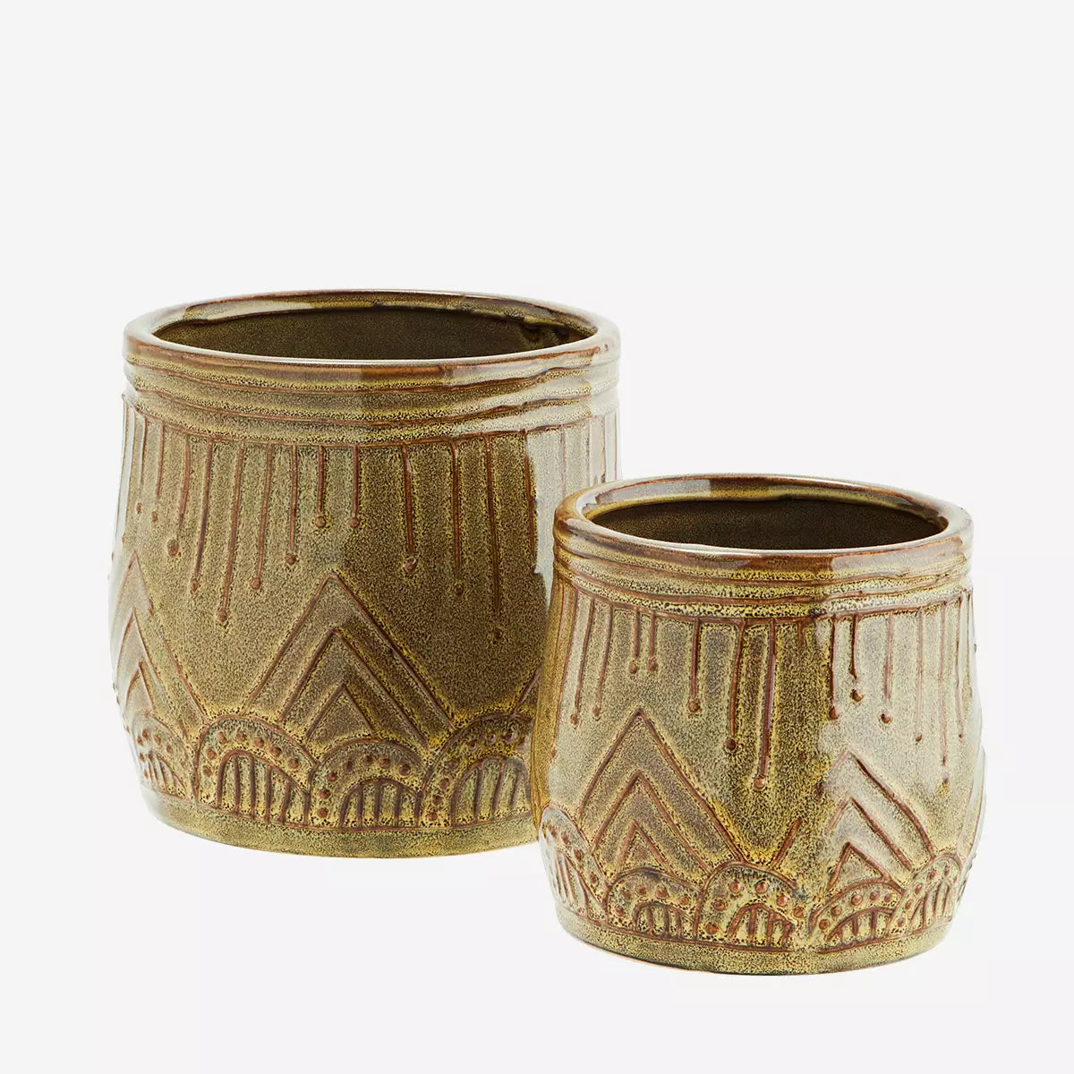 Stoneware flower pots set of 2