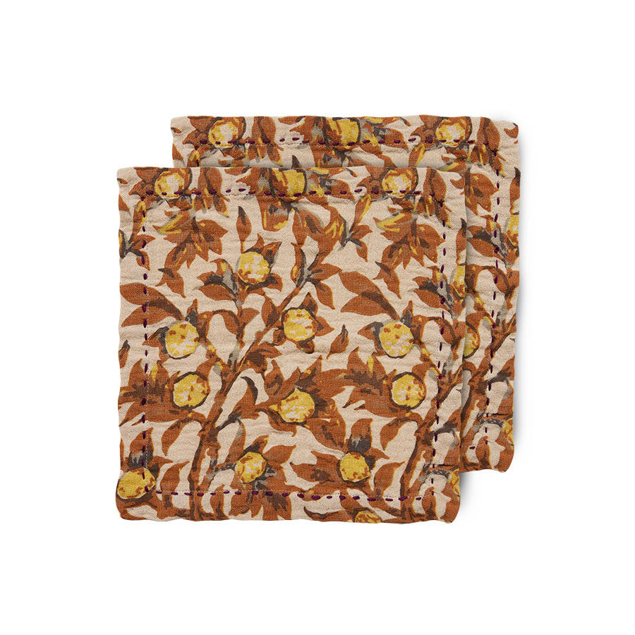 Cotton napkins mediterranean tangerine (set of 2)