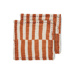 Cotton napkins striped tangerine (set of 2)