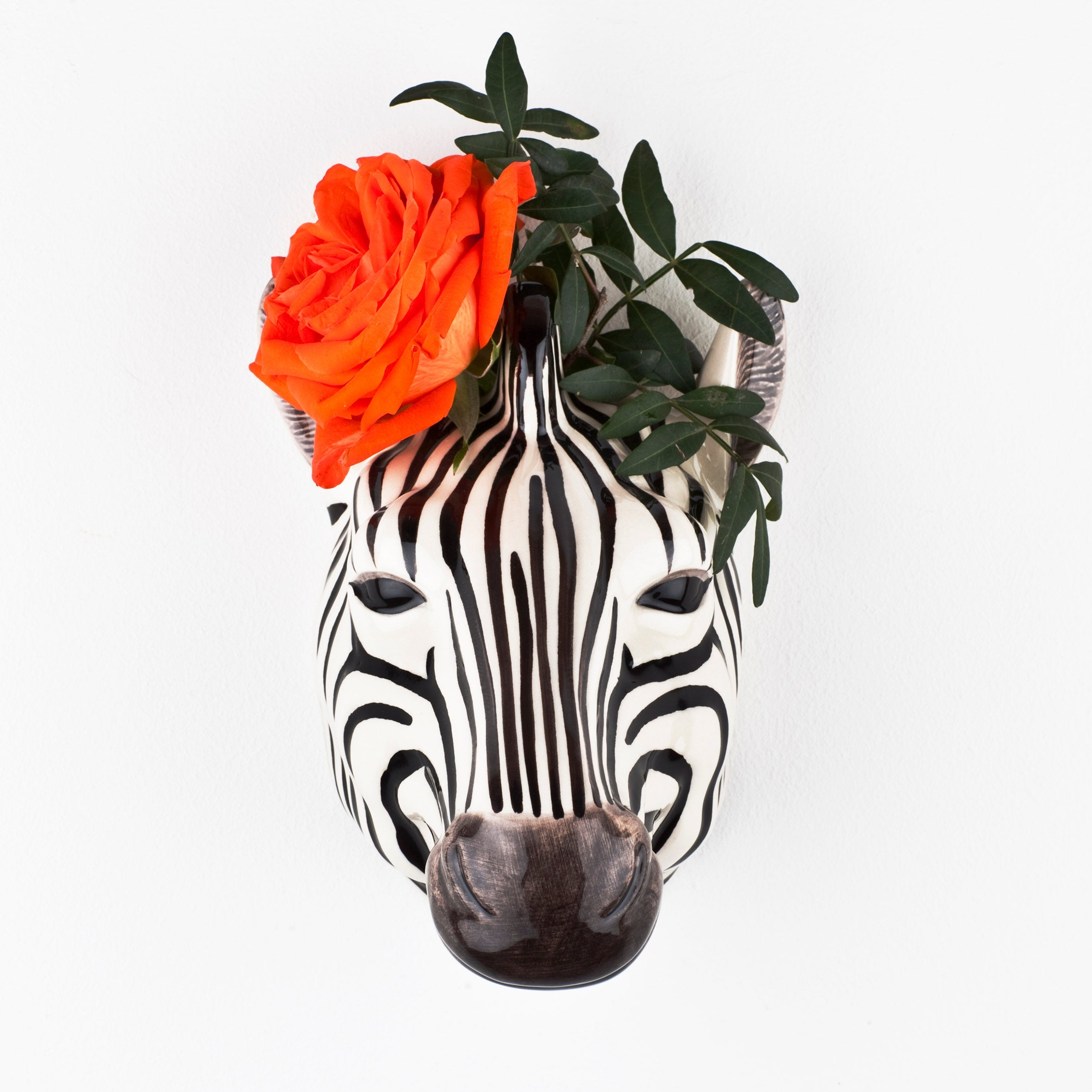 Zebra wall vase large