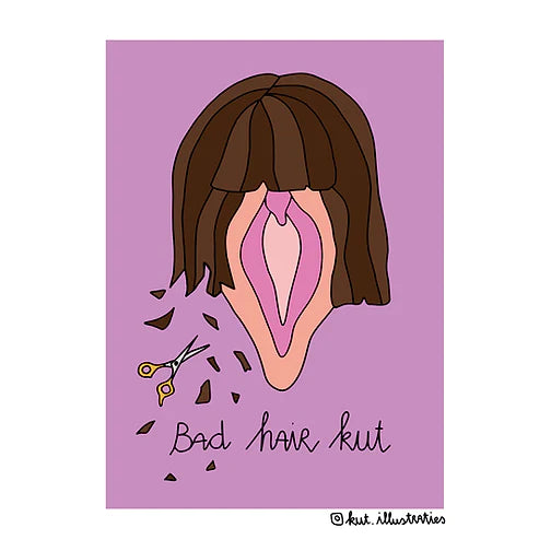 Bad Hair Kut - A6 Postkaart