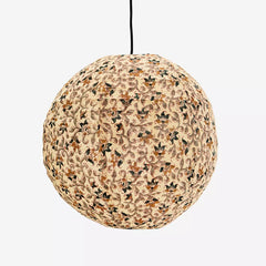 Printed cotton ceiling lamp beige