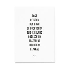 Poster A4 21 x 30 cm -Texel - typo