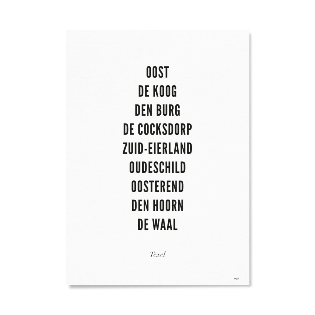 Poster Postcard 10 x 15 cm -Texel - typo