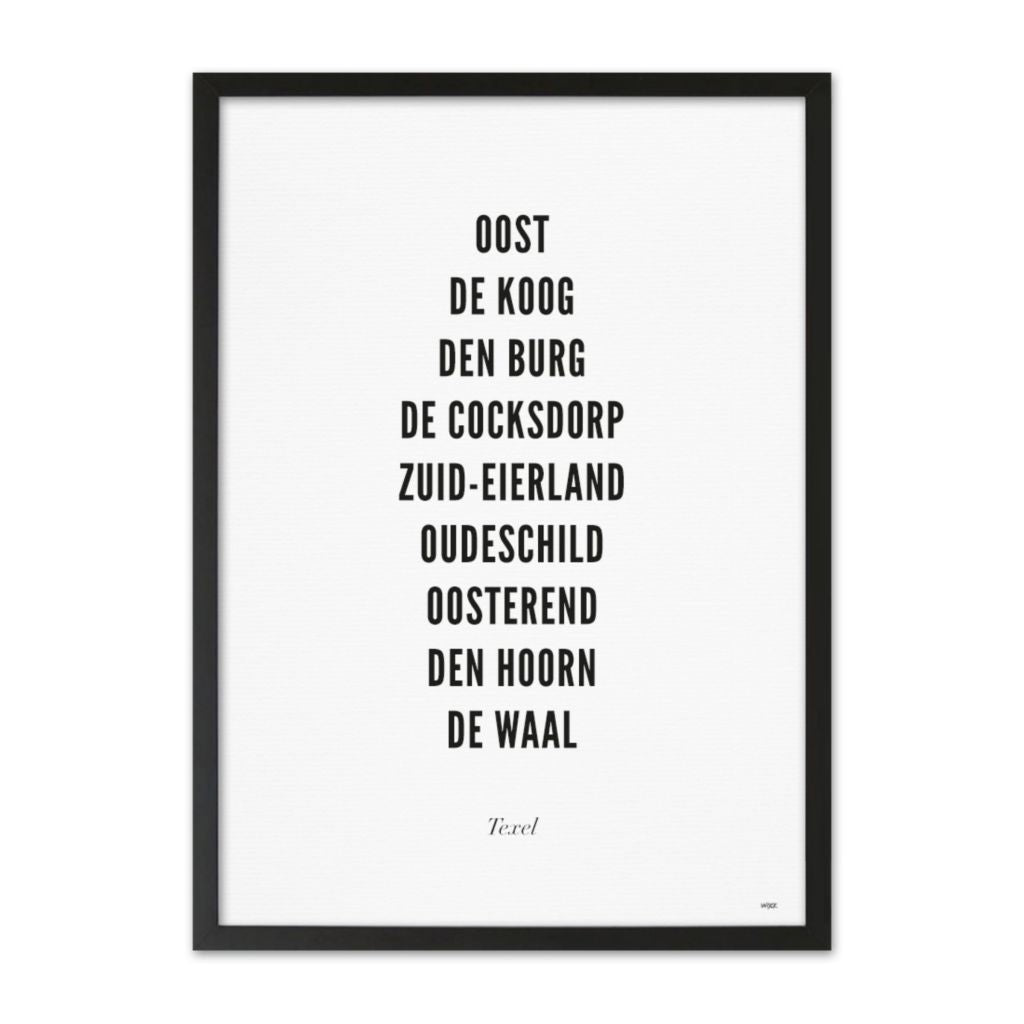 Poster Postcard 10 x 15 cm -Texel - typo