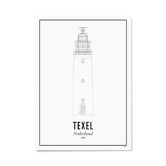 Poster Postcard 10 x 15 cm -Texel - Vuurtoren